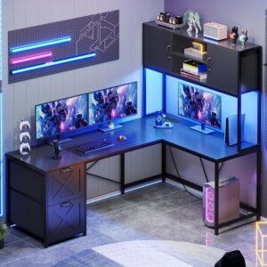 SEDETA Corner Computer Desk, Revers...
