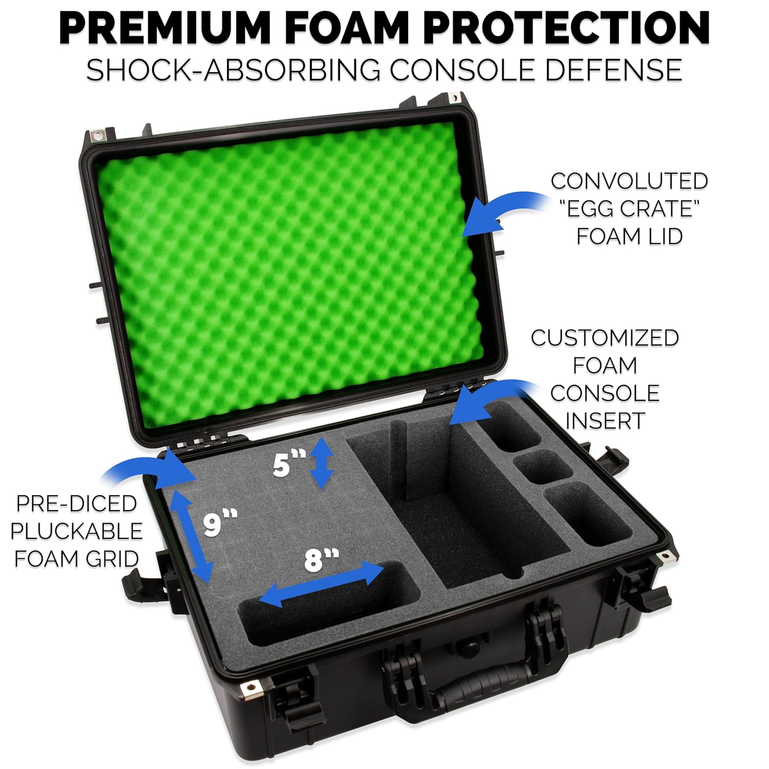 CASEMATIX Hard Shell Travel Case Compatible with Xbox Series X Console, Controllers, Headset and Other Accessories - IPX7 Waterproof and Crushproof Carrying Case with Customized Foam Interior - Image 4