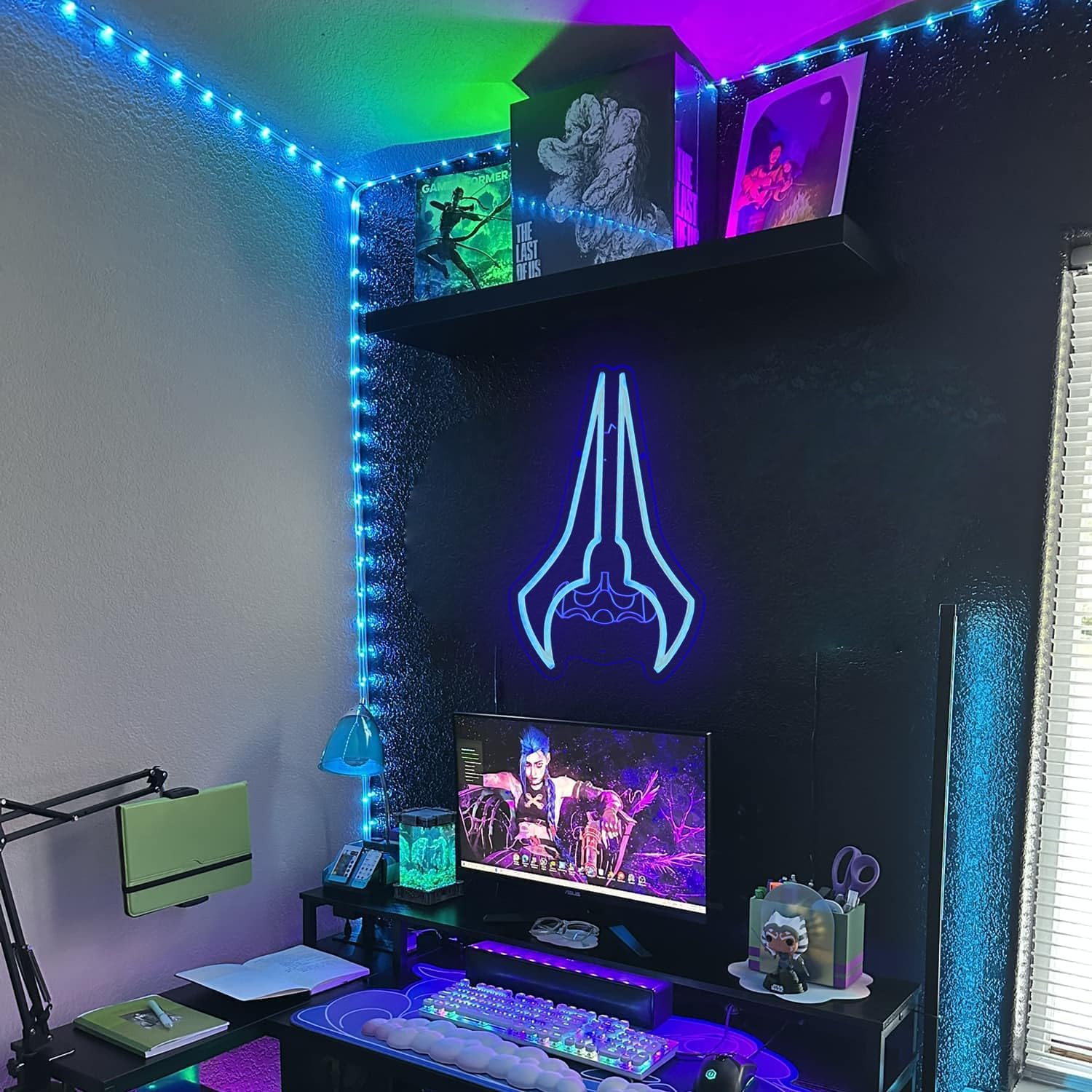 Cool Sci-Fi Energy Blade Neon Sign, Glow Double Blade Neon Light Wall Decor, USB Powered Gaming Neon Lamp for Gamer Room Bedroom Man Cave Teen Boy Space, Unique Novelty Gift for Video Game Lovers Men Boys - Image 4