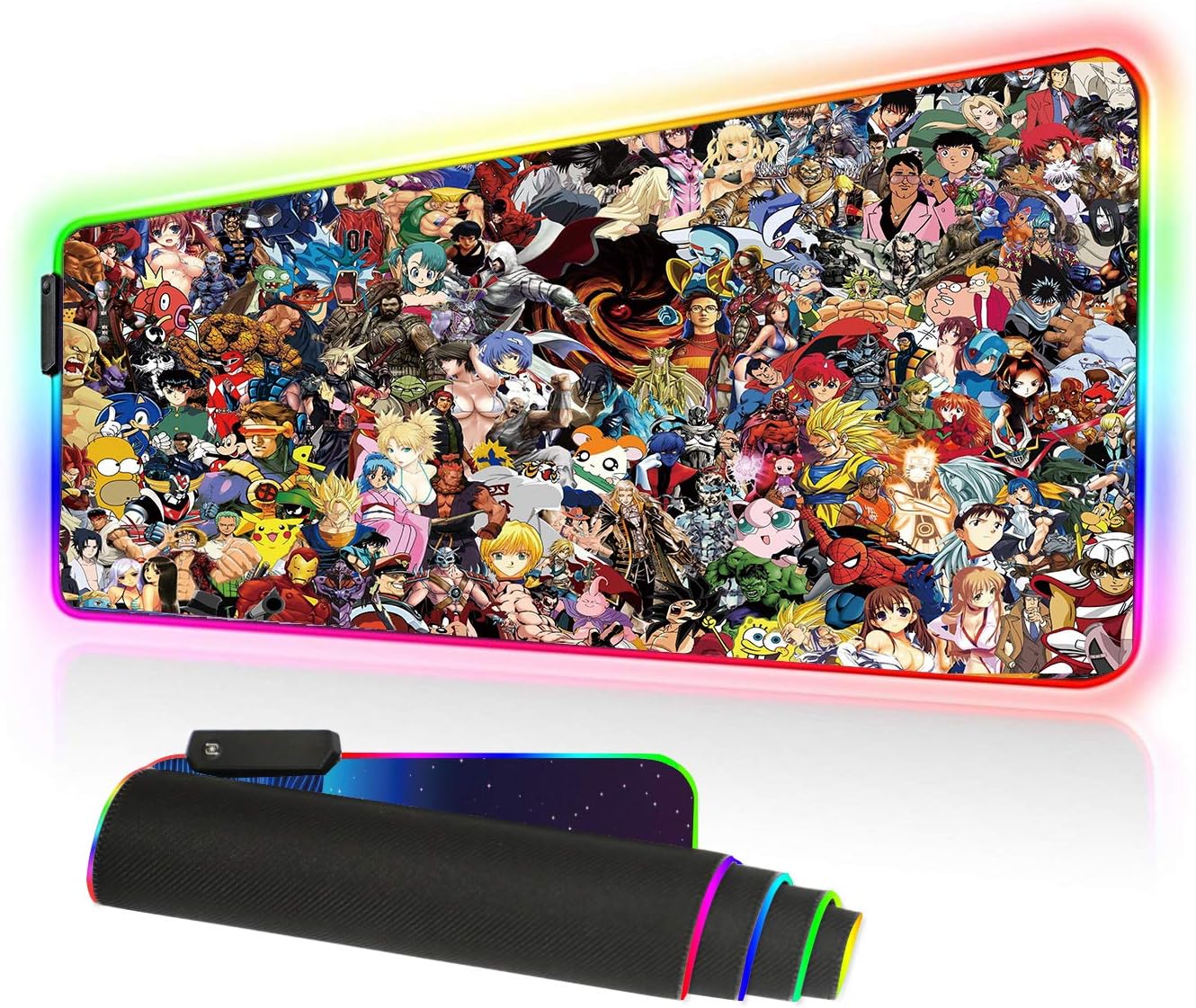 RGB Mouse Pad, Imegny Large Extended Soft Led Mouse Mat with Different Lighting Modes, 900 x 400mm / 35.4 * 15.7Inch (90x40 rgdajihe003)