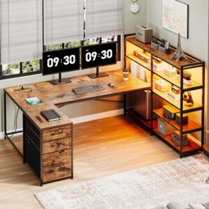 SEDETA L Shaped Desk with Storage S...