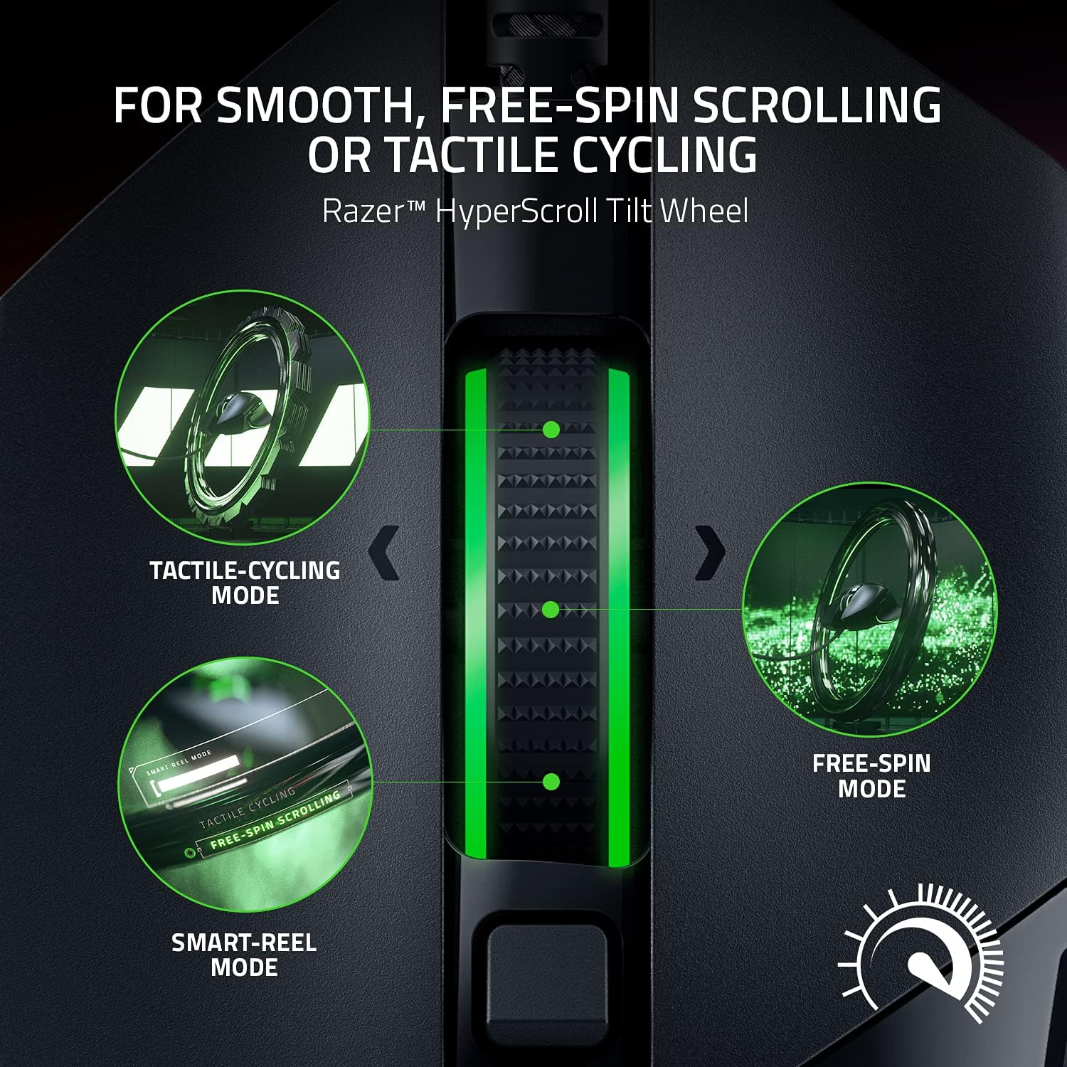 Razer Basilisk V3 Customizable Ergonomic Gaming Mouse: Fastest Gaming Mouse Switch - Chroma RGB Lighting - 26K DPI Optical Sensor - 11 Programmable Buttons - HyperScroll Tilt Wheel - Classic Black - Image 3