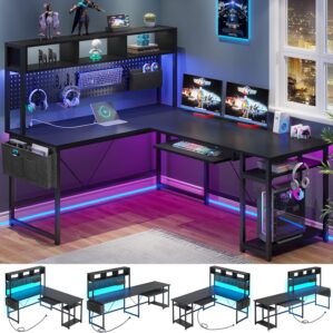 SEDETA L Shaped Gaming Desk, Revers...