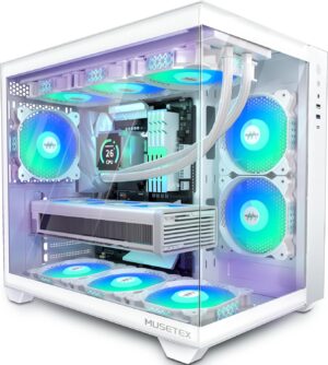 MUSETEX ATX PC Case, 6 PWM ARGB Fan...