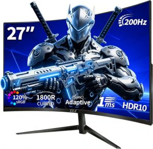 ZZA 27-Inch Curved Computer Monitor...