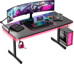 GTPLAYER 55 Inch Gaming Desk with L...