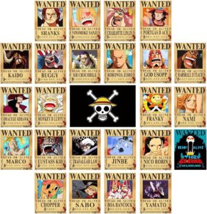TYZZHOA 25PCS Anime [OP] Wanted Pos...