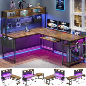 SEDETA L Shaped Computer Desk, Reve...