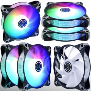 DS RGB Fans, 120mm 6 Pack Case Cool...
