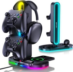 HiWe 4-in-1 RGB Gaming Headphone St...