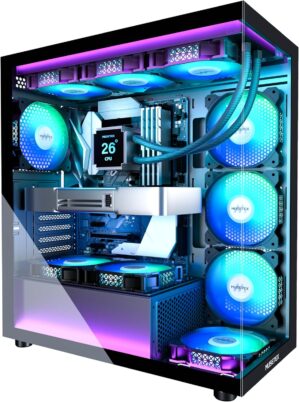 MUSETEX ATX PC Case 7 PWM ARGB Fans...