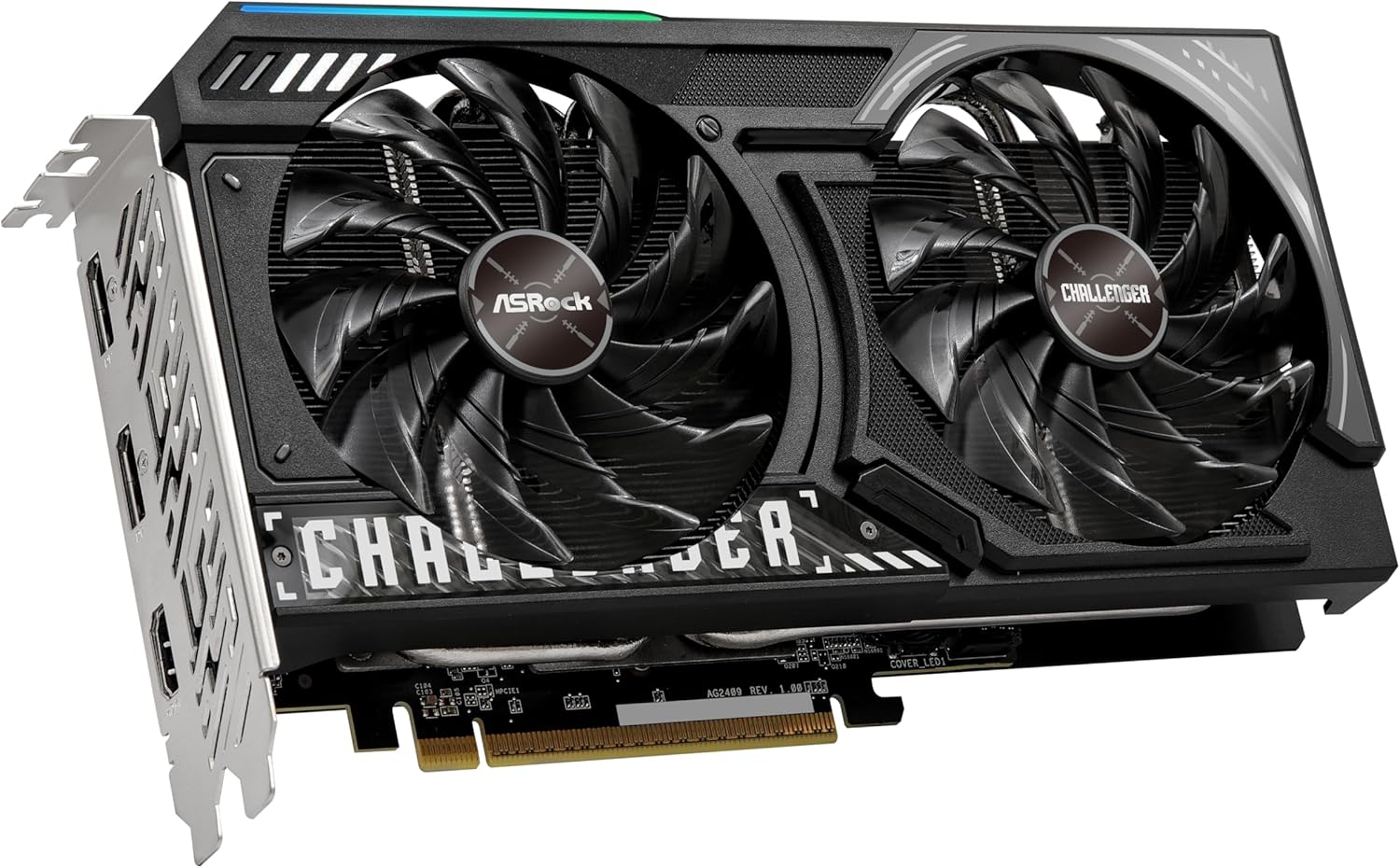 ASRock Radeon RX 9060 XT Challenger 16GB OC Graphics Card, AMD RDNA 4 Architecture, 16GB GDDR6, PCIe 5.0, Dual Fans, 0dB Silent Cooling, LED Indicator, DisplayPort 2.1a, HDMI 2.1b - Image 7
