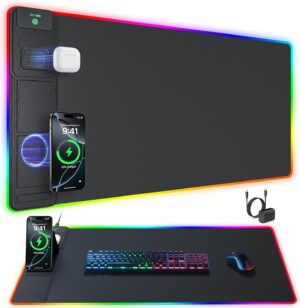 4-in-1 RGB Gaming Mouse Pad with Wi...
