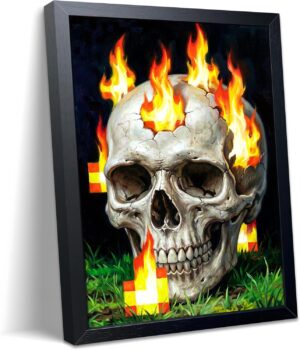 Burning Skull Wall Art, Gamer Style...