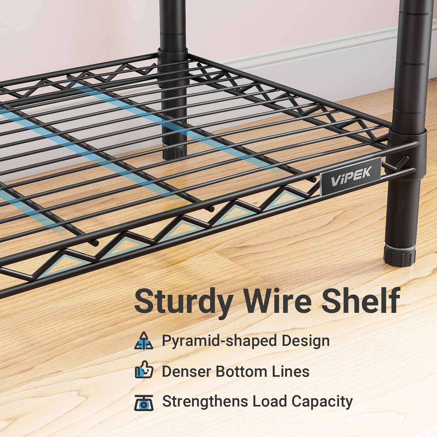 VIPEK V7 Garment Rack for Hanging Clothes Heavy Duty Clothes Rack with Shelves, Portable Closet Racks Metal Clothing Racks 5 Tiers Freestanding Closet Wardrobe System, Max Load 670lbs, Black - Image 6
