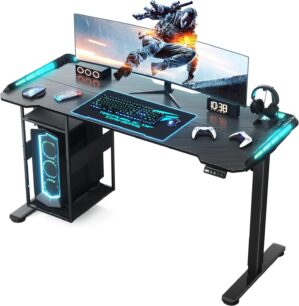 Gaming Standing Desk with LED Light...