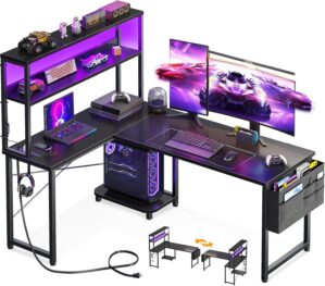 AODK L Shaped Desk Gaming Desk with...