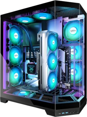 MUSETEX PC Case, Vertical GPU Mount...