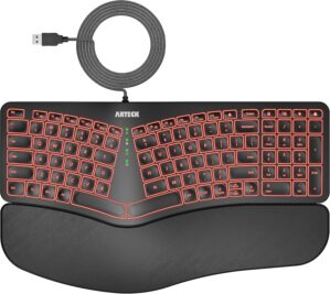 Arteck Ergonomic USB Wired Keyboard...