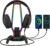 MARVO RGB Headphone Stand Data Transmission, 9 Lights Mode Headset Holder with 1 USB-C & 3 USB Ports & 1 3.5mm Jack Port, Ultimate Gaming Accessories for Gamers for PS, Xbox, PC