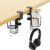 CABTE 2 in 1 Desk Cup Holder with Headphone Hanger Holder, Anti-Spill Clip-On Table Cup Hook with 360° Rotation for Lawn Chair, Office Home Gaming Table (1 Pack)