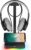 KAFRI RGB Headphone Stand with USB Hub Desk Gaming Headset Holder Hanger Rack with 1 USB2.0 Extension Charging Port Extender Cord – Suitable for Gamer Desktop Table Game Earphone Accessories, Black