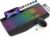 Wireless Keyboard and Mouse Combo – 9 Backlit Effects, RGB, Ergo Wrist Rest, Phone Holder, 2.4G Full Size, Rechargeable, Sleep Mode, KM22 MAX Quiet Set for Computer, PC, Laptop, Mac, Windows- SABLUTE
