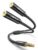 JSAUX Headphone Splitter, Audio Splitter 3.5mm Male TRS to 2 Dual 3.5mm Female Adapter Nylon-Braided Stereo Y Aux Cable for iPhone, Samsung, Tablets, Laptop, PlayStation and More [Black]