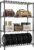 IZEUK 1400 LBS Garage Black Shelving Wide Storage Shelves 4 Tier Adjustable Heavy Duty Metal Wire Rack Standing Shelf Unit for Kitchen Office College Dorm Garage Warehouse 15.8″ x 45.8″x 59.4″