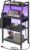 MAHANCRIS 4-Tier AV Media Stand with Power Outlet & LED Lights, Game Console Shelf with Side Storage Bag, Corner Stereo Stand Rack Audio Tower for Small Video DVD Players and Boxes, Black MSBK01E01