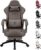 Dowinx Gaming Chair Breathable PU Leather Gamer Chair with Footrest Massage Lumbar Support, Big and Tall Ergonomic Reclining Computer Chair with Pocket Spring Cushion for Adults Teens (Brown)