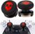 FPS Thumbstick Extender & Printing Rubber Silicone Grip Cover 2 Sets for PS5 Dualsenese & PS4 Controller (Ghost Red)