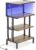 Aquzee Video Game Console Shelf, Stereo Racks – Media Stand with Outlet & Led Strip Light, 4-Tier Gaming Shelf for PS4 PS5 Xbox Games Organizer, Small Entertainment Center, AV Media Stand for CD DVD