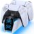 PS5 Controller Charger Station Compatible with PlayStation 5 Faceplates Edge & Dual Controller, 9 RGB PS 5 Accessories Charging Stand, PS5 Dock with LED Indicator, for PlayStation 4 Cooling Systems